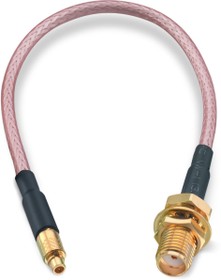 Coaxial cable, SMA jack (straight) to MMCX plug (straight), 50 Ω, RG-316/U, grommet black, 152.4 mm, 65503260515305