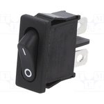 R6ABLKBLKFF, ROCKER; SPST; Pos: 2; ON-OFF; 6A/250VAC; black; Rcont max: 20m?; R6
