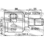 2211-NS20LH, Шрус внутренний левый 24X41X27