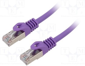 PP6A-LSZHCU-V-15M, Patch cord; S/FTP; 6a; solid; Cu; LSZH; violet; 15m; 27AWG