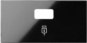 Simon 100 Черный глянец Накладка зарядного устройства USB SmartCharge