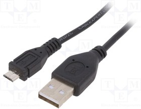 Фото 1/3 CCP-MUSB2-AMBM-0.5M, Кабель; USB 2.0; вилка USB A,вилка micro USB B; позолота; 0,5м