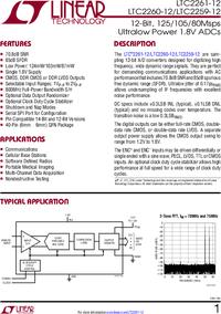 LTC2261IUJ-12#PBF, 12 Bit Analog to Digital Converter 1 Input 1 ...