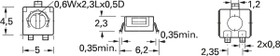 Cermet trimmer potentiometer, 20 kΩ, 0.25 W, SMD, on top, ST-4EMB-203-20K OHM