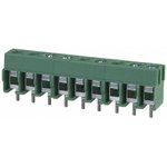 PCB terminal, 9 pole, pitch 5 mm, AWG 26-14, 17.5 A, screw connection, green, 1935239