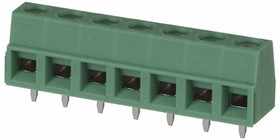 Фото 1/5 PCB terminal, 7 pole, pitch 5.08 mm, AWG 26-16, 13.5 A, screw connection, green, 1729173