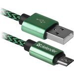 Кабель USB2.0/MICRO-USB 1M GREEN USB08-03T 87804 DEFENDER