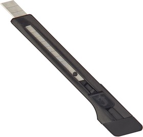 Фото 1/4 E-M9/1, Нож канцелярский 9 мм EDDING (E-M 9) , с фиксатором, пластик, цв.черный