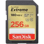Флеш карта SD 256GB SanDisk SDXC Class 10 V30 UHS-I U3 Extreme, 180MB/s