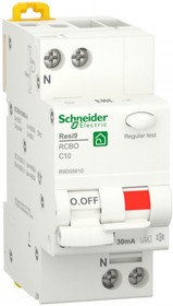 Schneider Electric RESI9 Автоматический выключатель дифференциального тока (ДИФ) 1P+N С 10А 6000A 30мА тип A