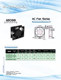 EC1238A2HBL, Вентилятор 220В, 120х120х38мм гибкий вывод , подш. качения ...