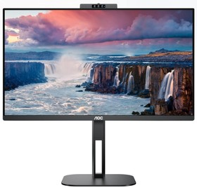 Фото 1/10 LCD AOC 23.8'' 24V5CW {IPS 1920х1080 75hz 300cd 178/178 1000:1 1ms D-Sub 2xHDMI DisplayPort USB webcam Speakers Curved}