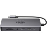 15965_, Разветвитель USB UGREEN CM681 (15965) Revodok 11-in-1 USB C Hub HDMI, серый