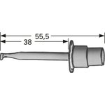 Ultra-fine test probe, black, max. 2 mm, L 55.5 mm, solder connection, MJ-032 BLACK