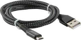 Фото 1/3 Дата-Кабель Red Line Razor USB - Micro USB, черно-серый