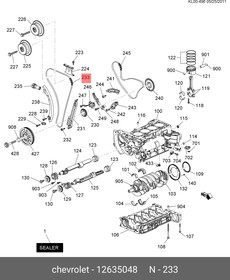 Цепь OPEL Z2.4XE 2.0 NHT,NET 2.2 YH,SE GENERAL MOTORS 12635048