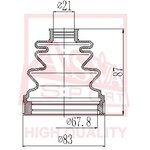 ASBT-INCD, Пыльник ШРУСа (К-кт без смазки) 21x61x82