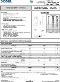 Diodes Inc 100V Rectifier & Schottky Diode, JEDEC TO-220ABFP ...
