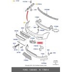 1300405, Вставка переднего бампера левая (а/м без ПТФ) [ORG]