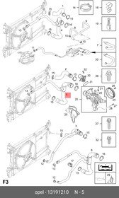 13191210, Патрубок радиатора OPEL: CORSA D 2007-2014