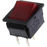 C1353AABR2-B, Rocker Switches DPST Rocker Switch, Lit 110V Red