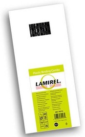 Фото 1/2 LA-78773, Пружины для переплета пластиковые Lamirel, 25 мм. Цвет: черный, 25 шт в упаковке.