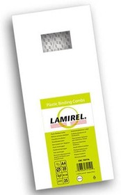 Фото 1/2 LA-78776, Пружины для переплета пластиковые Lamirel, 38 мм. Цвет: белый, 25 шт в упаковке.