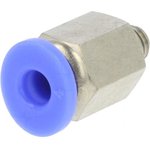 122.005-4, Быстроразъемное соед-е, прямой, -0,95-15бар, Резьба: M5, BLUELINE
