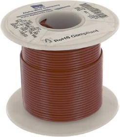 Фото 1/4 1551-RD005, Провод; HookUp Wire PVC; многопров; Cu; 22AWG; красный; ПВХ; 1кВ