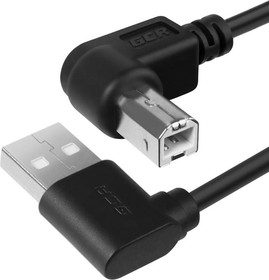 GCR-AUPC5AM-BB2S-0.5m, GCR Кабель 0.5m USB 2.0, AM угловой/BM угловой, черный, 28/28 AWG, экран, армированный, морозостойки