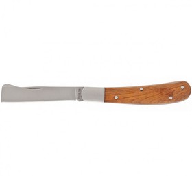 Фото 1/7 Нож садовый,173 мм,складной, копулировочный,деревянная рукоятка//79002