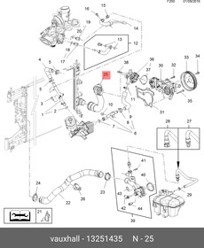 13251435, Патрубок радиатора OPEL: ASTRA J 2010-2013