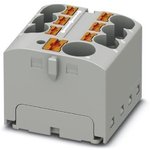 Distribution block, push-in connection, 0.2-6.0 mm², 7 pole, 32 A, 6 kV, gray ...