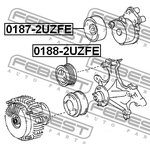 0188-2UZFE, Ролик TOYOTA LAND CRUISER 100 FZJ10#,HDJ100 ...