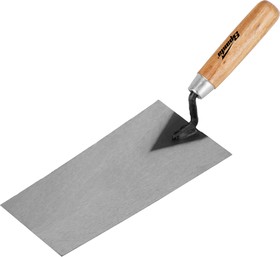 Фото 1/8 862765, Кельма отделочника стальная, 200 мм, деревянная ручка
