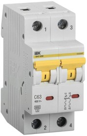 Photo 1/6 Automatic modular switch 2P C 63A 6kA BA47-60M KARAT IEK MVA31-2-063- C