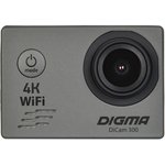 Экшн-камера DIGMA DiCam 300 4K, WiFi, серый [dc300]