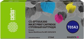 Фото 1/4 Картридж струйный Cactus CS-EPT05A300 T05A3 пурпурный (215мл) для Epson WorkForce Pro WF-C878/C879