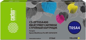 Фото 1/4 Картридж струйный Cactus CS-EPT05A400 желтый (215мл) для Epson WorkForce Pro WF-C878/C879