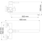 Main Смеситель для ванны с длинным изливом 4102L