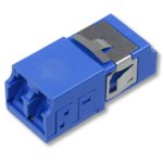 36A-S2-2L-11BU, Оптический адаптер OS2, дуплекс LC, без фланцев, со шторками, синий