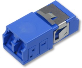 36A-S2-2L-11BU, Оптический адаптер OS2, дуплекс LC, без фланцев, со шторками, синий