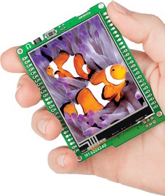 Фото 1/5 MIKROE-755, mikromedia for XMEGA, Отладочная плата на основе ATxmega128A1 с TFT Touch Screen дисплеем 320 х 240 px
