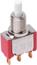 8125SHWBE, Switch Push Button ON Mom SPDT Round Plunger 20VAC 20VDC 0.4VA Momentary Contact Panel Mount Wire Wrap Bulk