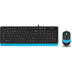 Keyboard + mouse A4Tech Fstyler F1010 key:black/blue mouse:black/Blue USB ...