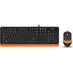 Клавиатура + мышь A4Tech Fstyler F1010 клав:черный/оранжевый ...