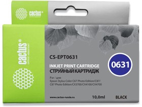 Фото 1/6 Картридж струйный Cactus CS-EPT0631 T0631 черный (14мл) для Epson Stylus C67/C87/CX3700/ CX4100/CX4700