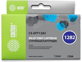 Фото 1/9 Картридж струйный Cactus CS-EPT1282 T1282 голубой (7мл) для Epson Stylus S22/S125/SX420/ SX425/Office BX305