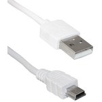 USB2.0 A(M)-MINI USB B(M) FW 1.8M, Cable USB AM - Mini USB BM, 1.8 m white