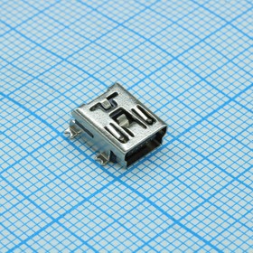 Фото 1/4 USB/M-1J (SZC), Разъем Mini USB 1.1 розетка 5 контактов SMD на плату